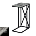 Table d'appoint en C avec étagère inférieure ouverte, table polyvalente à côté de la chaise ou du canapé