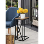 Table d'appoint en C avec étagère inférieure ouverte, table polyvalente à côté de la chaise ou du canapé