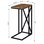 Table d'appoint en C avec étagère inférieure ouverte, table polyvalente à côté de la chaise ou du canapé