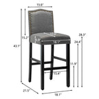 Tabourets de bar rembourrés de 28 pouces, lot de 2