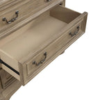 Commode 5 tiroirs – Style traditionnel européen, blanc antique ou bisque vieillie, intérieur en cèdre