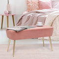 Banc repose-pieds en velours avec pieds en métal doré, capacité de 181 kg, entrée et chambre à coucher