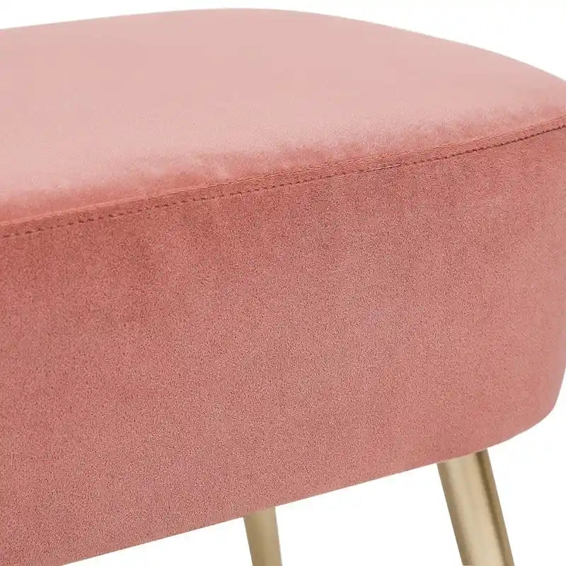 Banc repose-pieds en velours avec pieds en métal doré, capacité de 181 kg, entrée et chambre à coucher