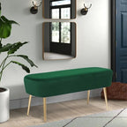 Banc repose-pieds en velours avec pieds en métal doré, capacité de 181 kg, entrée et chambre à coucher