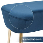 Banc repose-pieds en velours avec pieds en métal doré, capacité de 181 kg, entrée et chambre à coucher