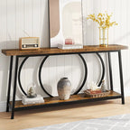 Table console de 70,9 pouces avec rangement, table console de canapé étroite extra longue