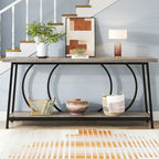 Table console de 70,9 pouces avec rangement, table console de canapé étroite extra longue