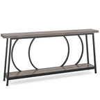 Table console de 70,9 pouces avec rangement, table console de canapé étroite extra longue