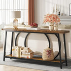 Table console de 70,9 pouces avec rangement, table console de canapé étroite extra longue