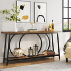 Table console de 70,9 pouces avec rangement, table console de canapé étroite extra longue