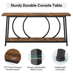Table console de 70,9 pouces avec rangement, table console de canapé étroite extra longue