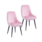 Lot de 2 chaises de salle à manger en velours, pieds en acier, confortables et offrant un bon maintien