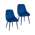 Lot de 2 chaises de salle à manger en velours, pieds en acier, confortables et offrant un bon maintien