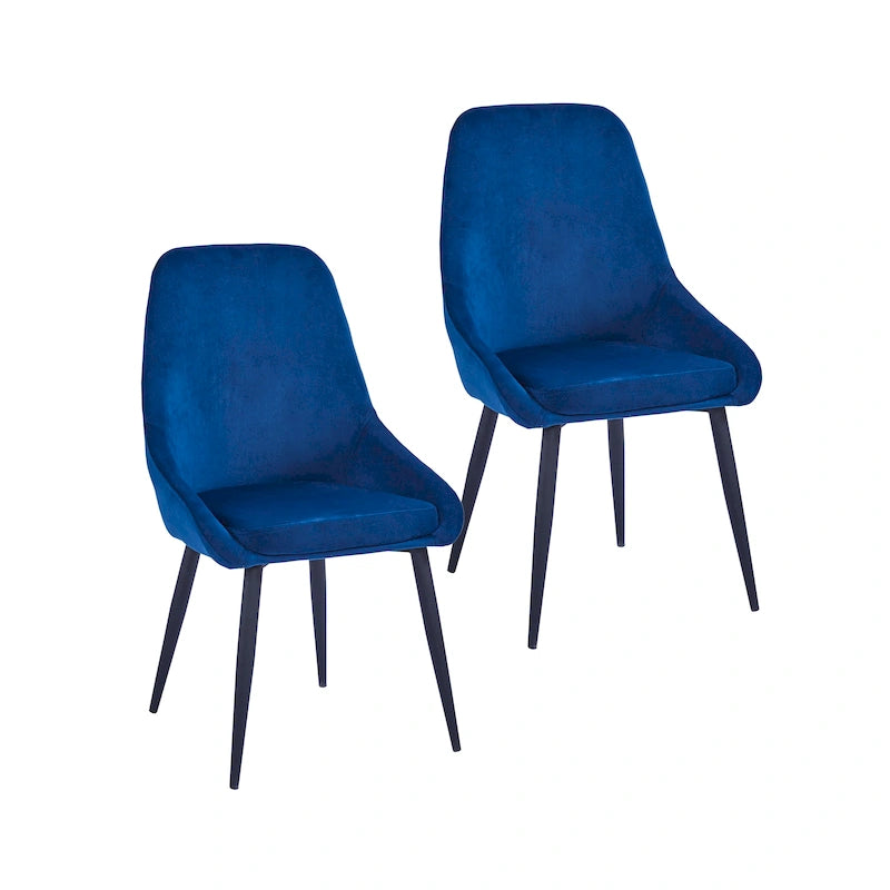 Lot de 2 chaises de salle à manger en velours, pieds en acier, confortables et offrant un bon maintien