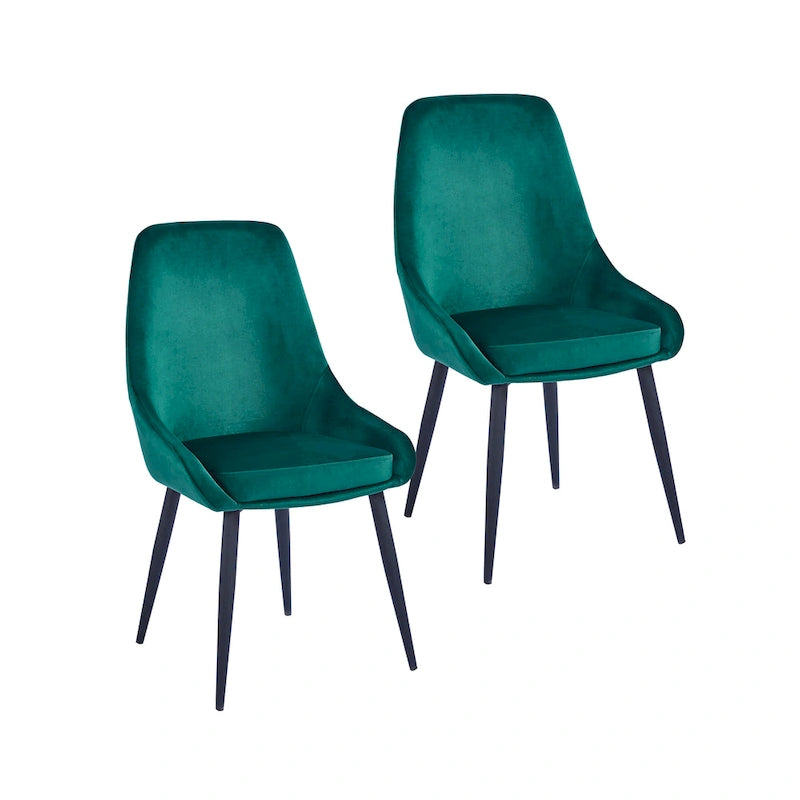 Lot de 2 chaises de salle à manger en velours, pieds en acier, confortables et offrant un bon maintien