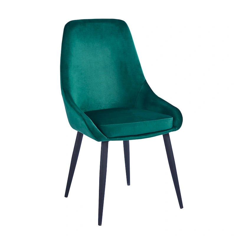 Lot de 2 chaises de salle à manger en velours, pieds en acier, confortables et offrant un bon maintien