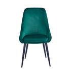 Lot de 2 chaises de salle à manger en velours, pieds en acier, confortables et offrant un bon maintien