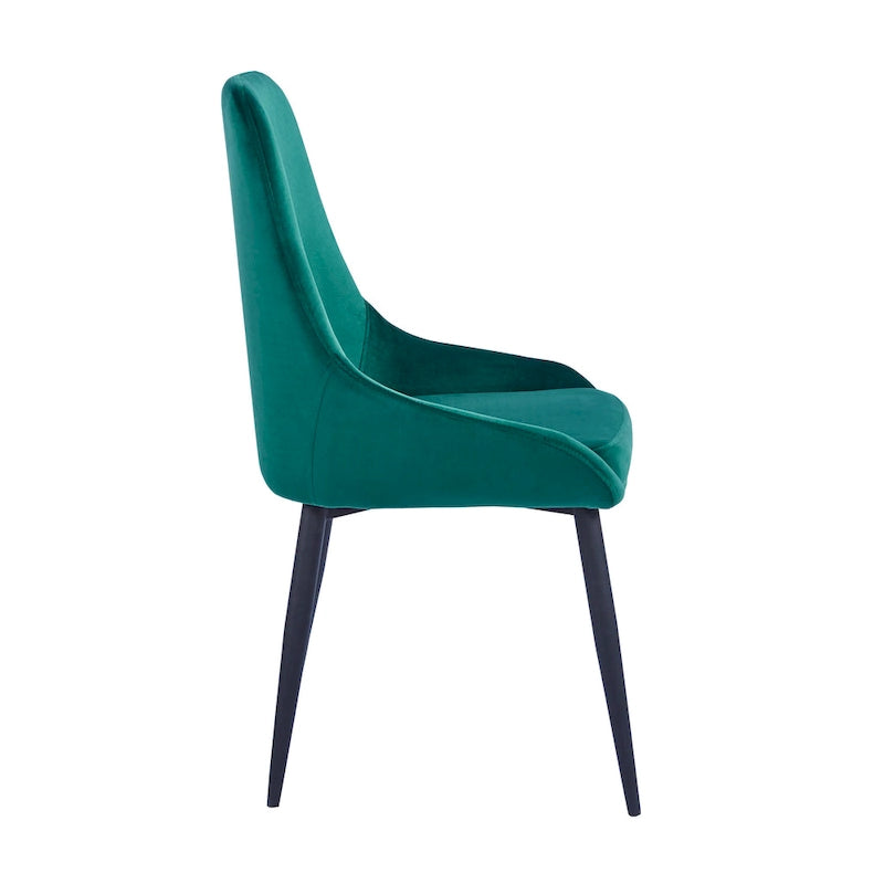 Lot de 2 chaises de salle à manger en velours, pieds en acier, confortables et offrant un bon maintien