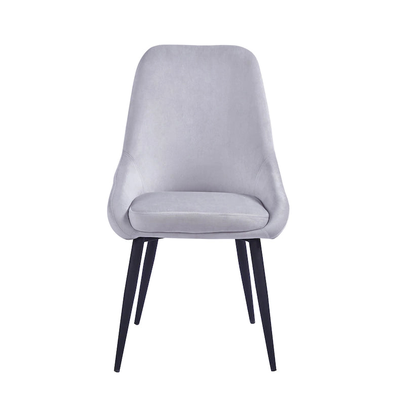 Lot de 2 chaises de salle à manger en velours, pieds en acier, confortables et offrant un bon maintien