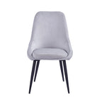 Lot de 2 chaises de salle à manger en velours, pieds en acier, confortables et offrant un bon maintien