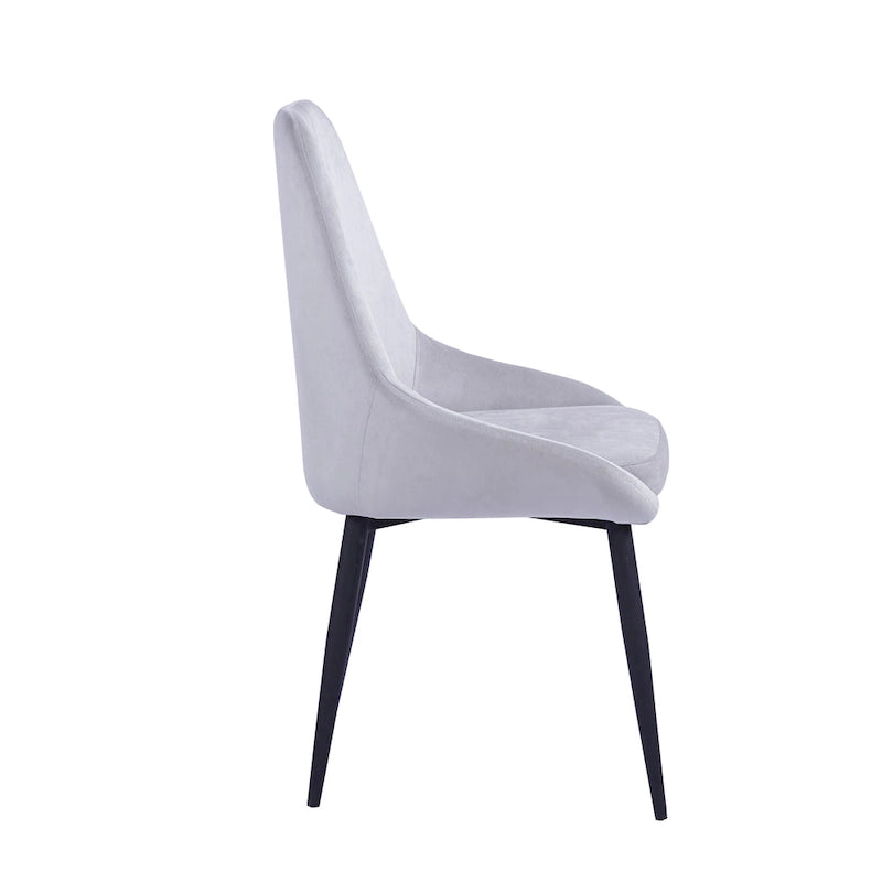 Lot de 2 chaises de salle à manger en velours, pieds en acier, confortables et offrant un bon maintien