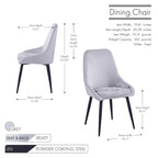 Lot de 2 chaises de salle à manger en velours, pieds en acier, confortables et offrant un bon maintien