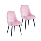 Lot de 2 chaises de salle à manger en velours, pieds en acier, confortables et offrant un bon maintien