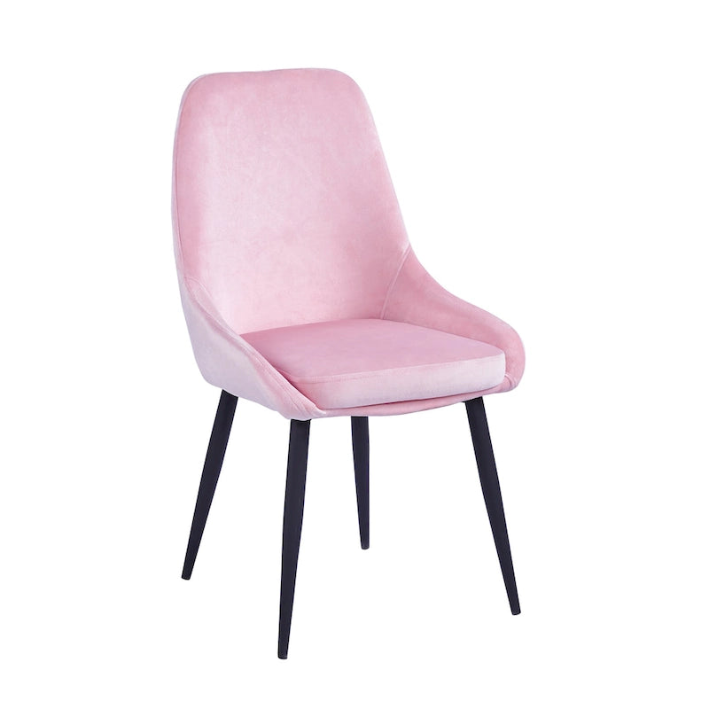 Lot de 2 chaises de salle à manger en velours, pieds en acier, confortables et offrant un bon maintien