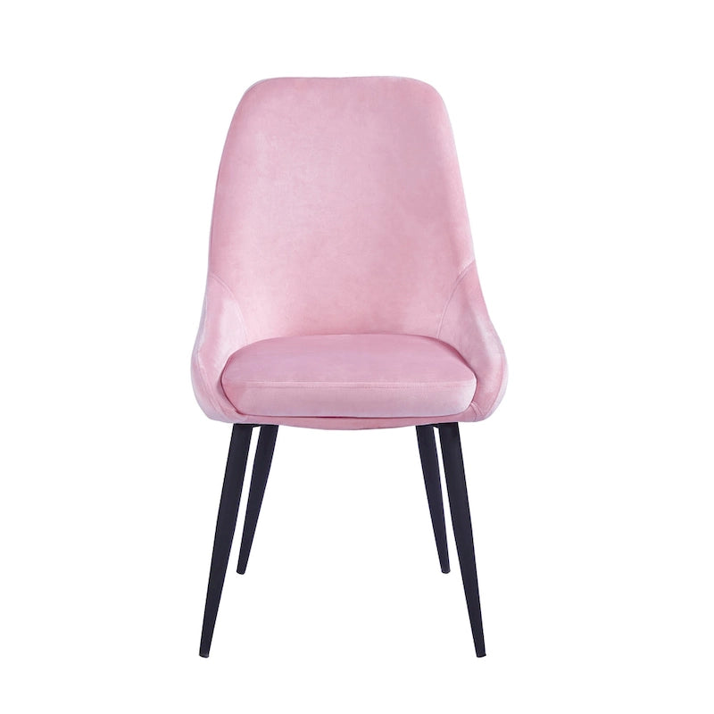 Lot de 2 chaises de salle à manger en velours, pieds en acier, confortables et offrant un bon maintien