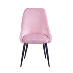 Lot de 2 chaises de salle à manger en velours, pieds en acier, confortables et offrant un bon maintien
