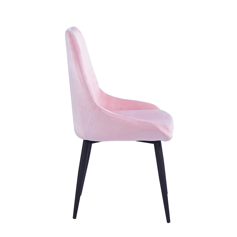 Lot de 2 chaises de salle à manger en velours, pieds en acier, confortables et offrant un bon maintien