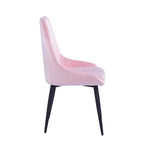 Lot de 2 chaises de salle à manger en velours, pieds en acier, confortables et offrant un bon maintien