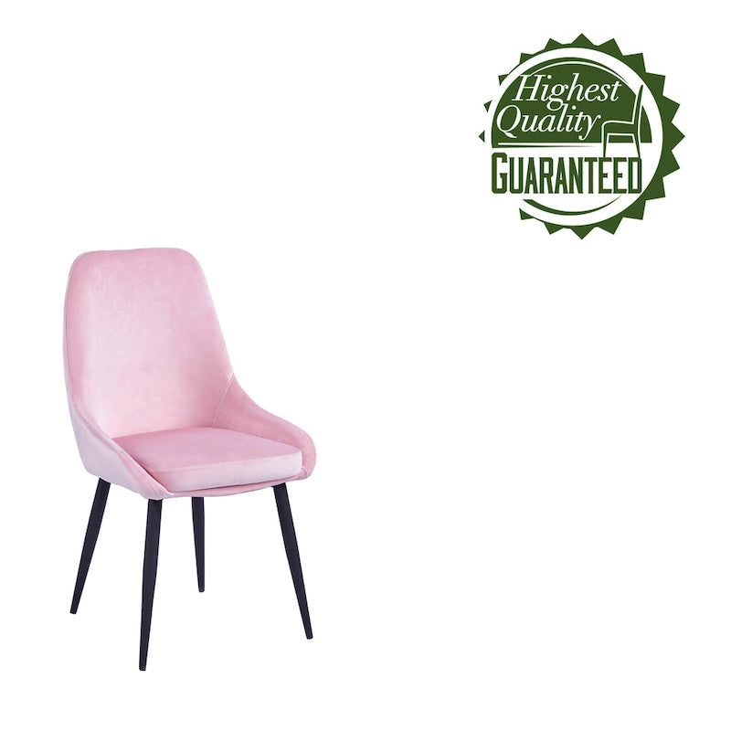 Lot de 2 chaises de salle à manger en velours, pieds en acier, confortables et offrant un bon maintien