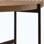 Table basse ronde avec base en métal croisée, plateau en MDF, conception KD Thread, capacité de 100 kg