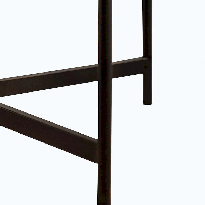 Table basse ronde avec base en métal croisée, plateau en MDF, conception KD Thread, capacité de 100 kg