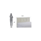 Tête de lit King size de style côtier en blanc cassé, bois massif et bois composite, finition vieillie