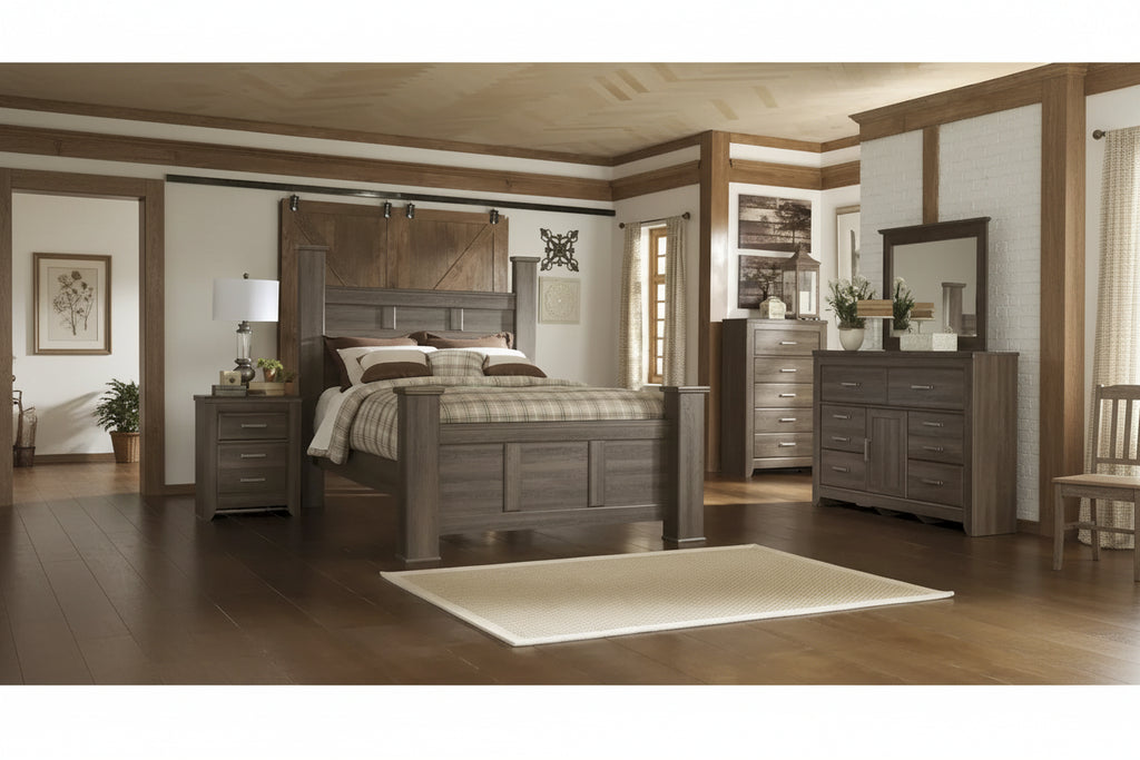 Juararo Dark Brown Poster Bed