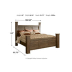 Lit à baldaquin rustique marron foncé – Style bois de grange vintage, bois manufacturé