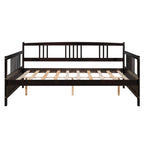 Lit Plateforme 10 pouces Mid-Century, en bois massif et supports métalliques, brun rustique
