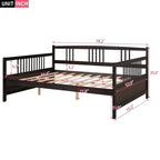 Lit Plateforme 10 pouces Mid-Century, en bois massif et supports métalliques, brun rustique