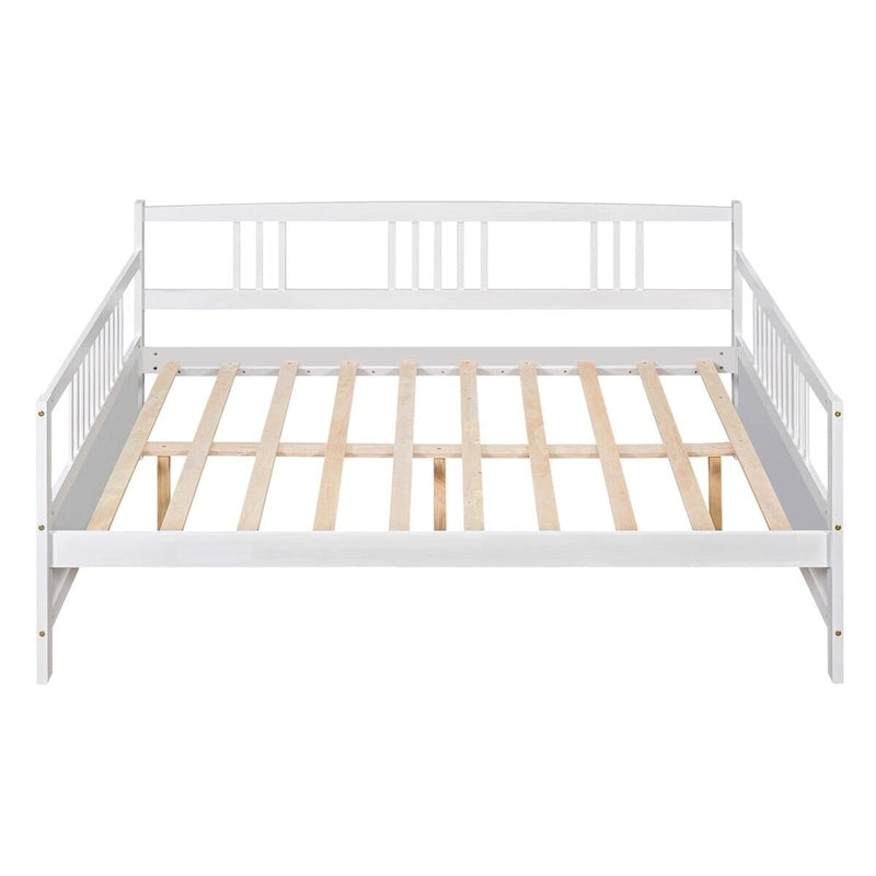 Lit Plateforme 10 pouces Mid-Century, en bois massif et supports métalliques, brun rustique