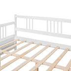Lit Plateforme 10 pouces Mid-Century, en bois massif et supports métalliques, brun rustique