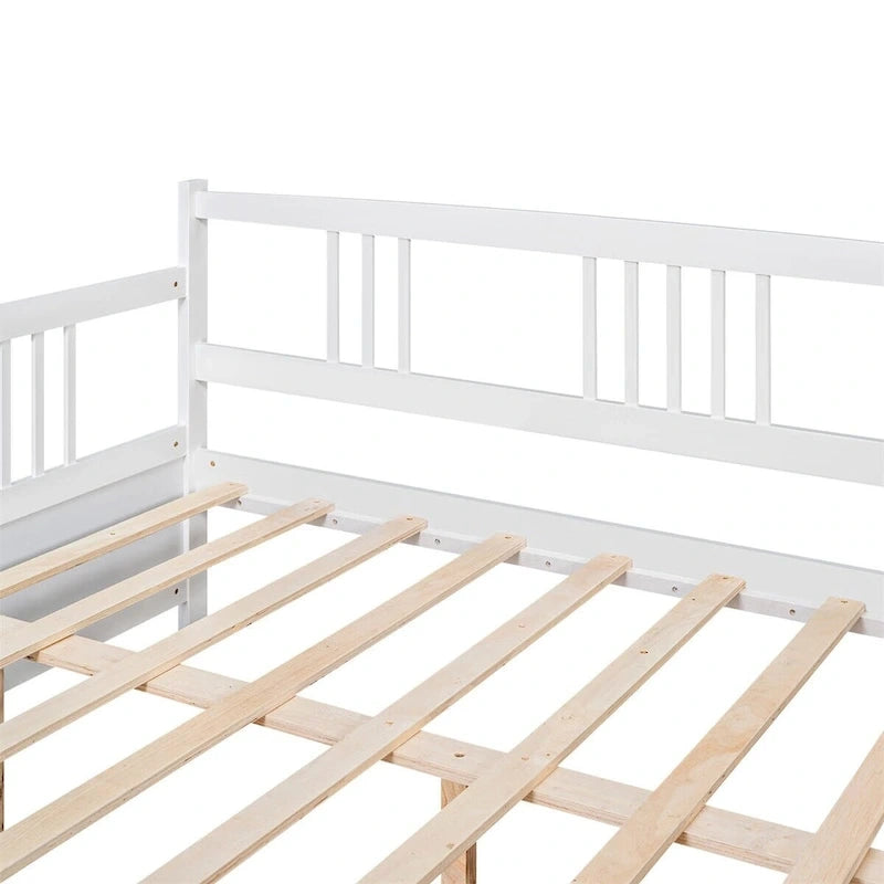 Lit Plateforme 10 pouces Mid-Century, en bois massif et supports métalliques, brun rustique