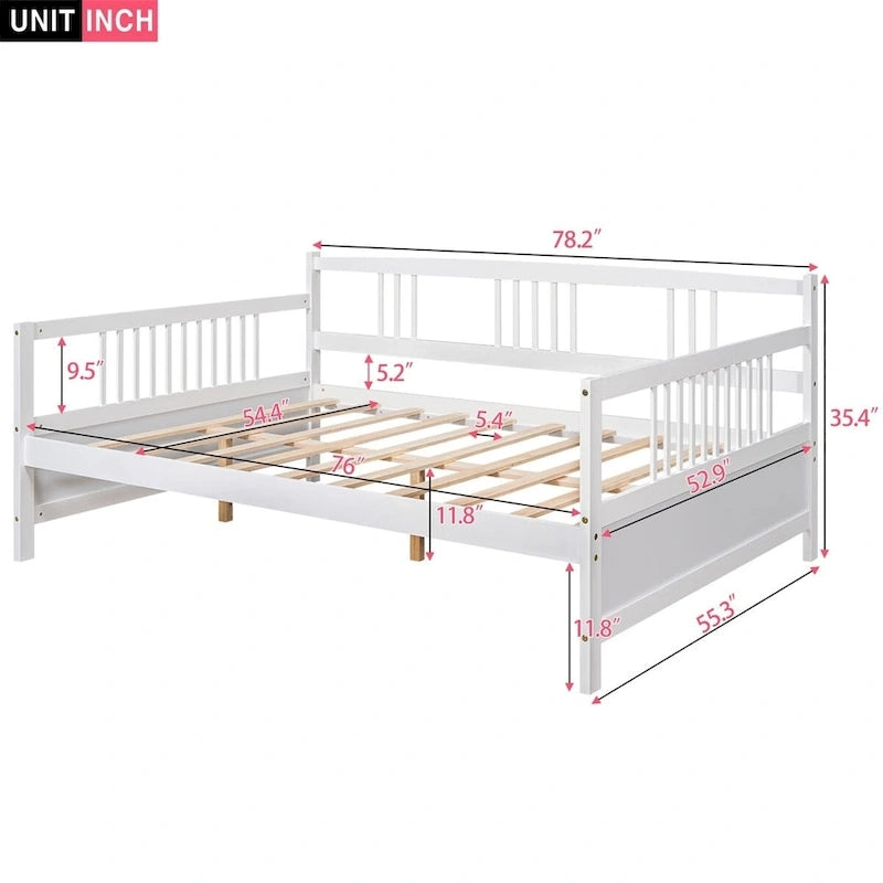 Lit Plateforme 10 pouces Mid-Century, en bois massif et supports métalliques, brun rustique