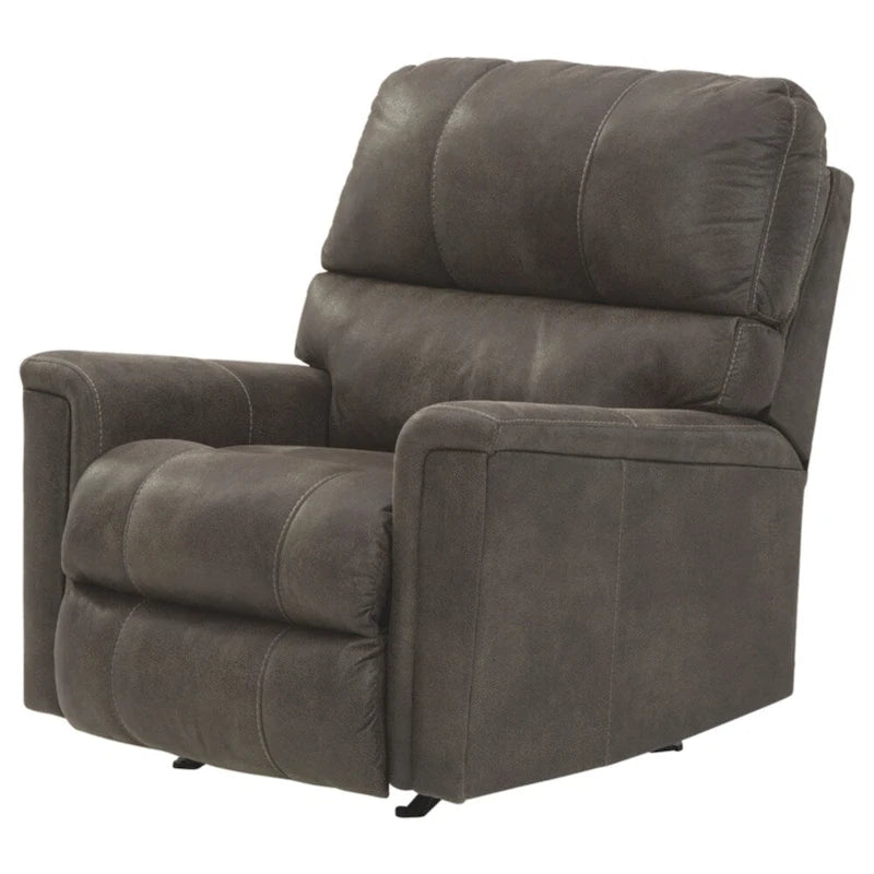 Fauteuil inclinable à bascule en faux cuir marron, style moderne et contemporain, 42Hx39Wx41D po