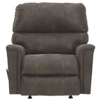 Fauteuil inclinable à bascule en faux cuir marron, style moderne et contemporain, 42Hx39Wx41D po