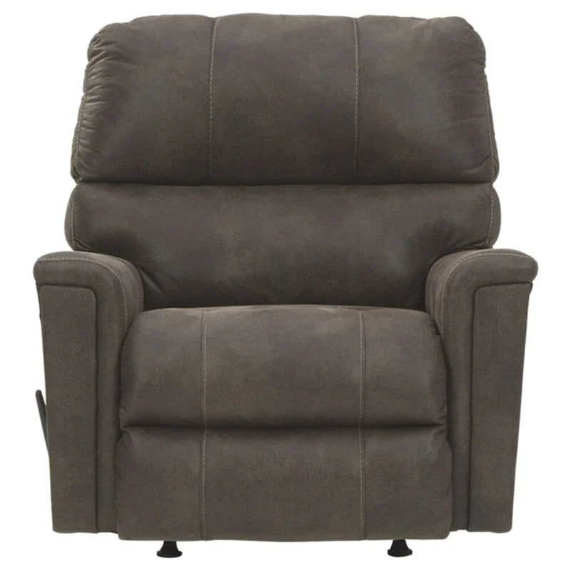 Fauteuil inclinable à bascule en faux cuir marron, style moderne et contemporain, 42Hx39Wx41D po
