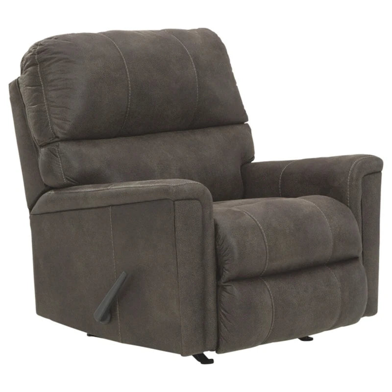 Fauteuil inclinable à bascule en faux cuir marron, style moderne et contemporain, 42Hx39Wx41D po