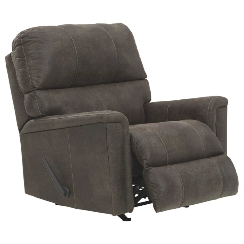 Fauteuil inclinable à bascule en faux cuir marron, style moderne et contemporain, 42Hx39Wx41D po