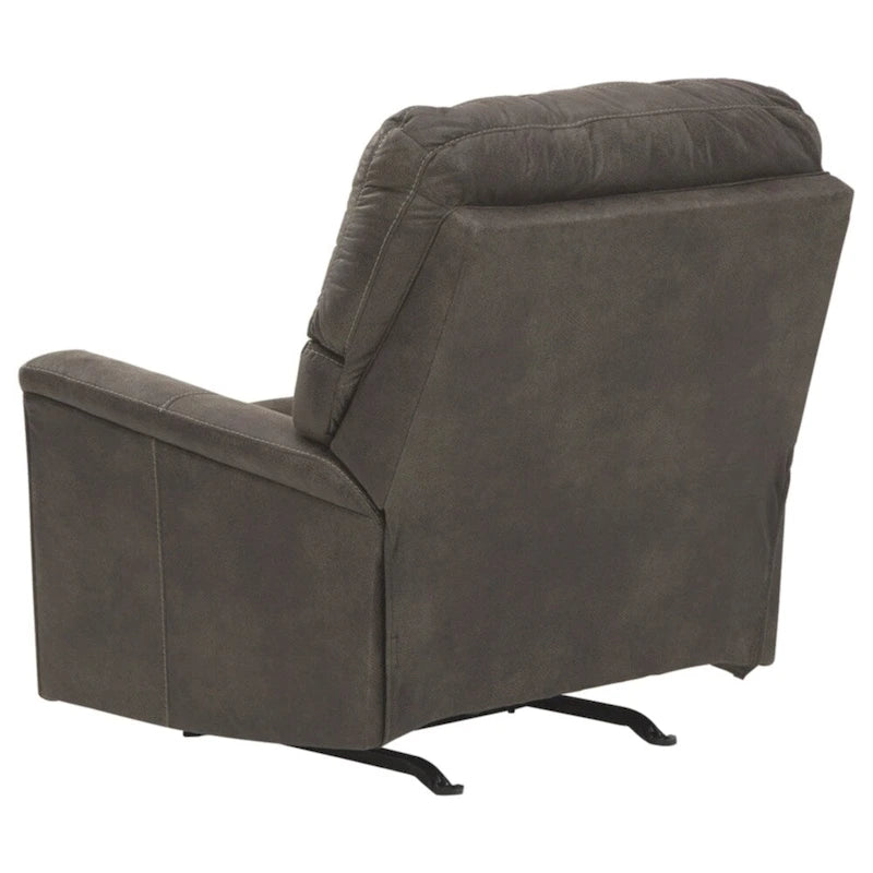 Fauteuil inclinable à bascule en faux cuir marron, style moderne et contemporain, 42Hx39Wx41D po